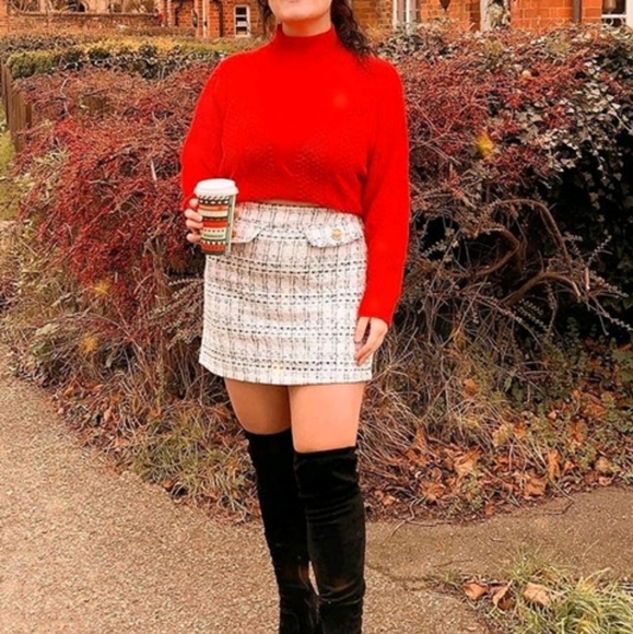 Plaid Tweed High Waist Mini Skirt - Picture 9 of 10